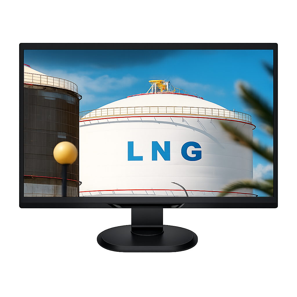 LNG terminal or cryogenic piping network in monitor-1